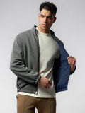 Reversible Windproof Half High Collar Zip Jacket