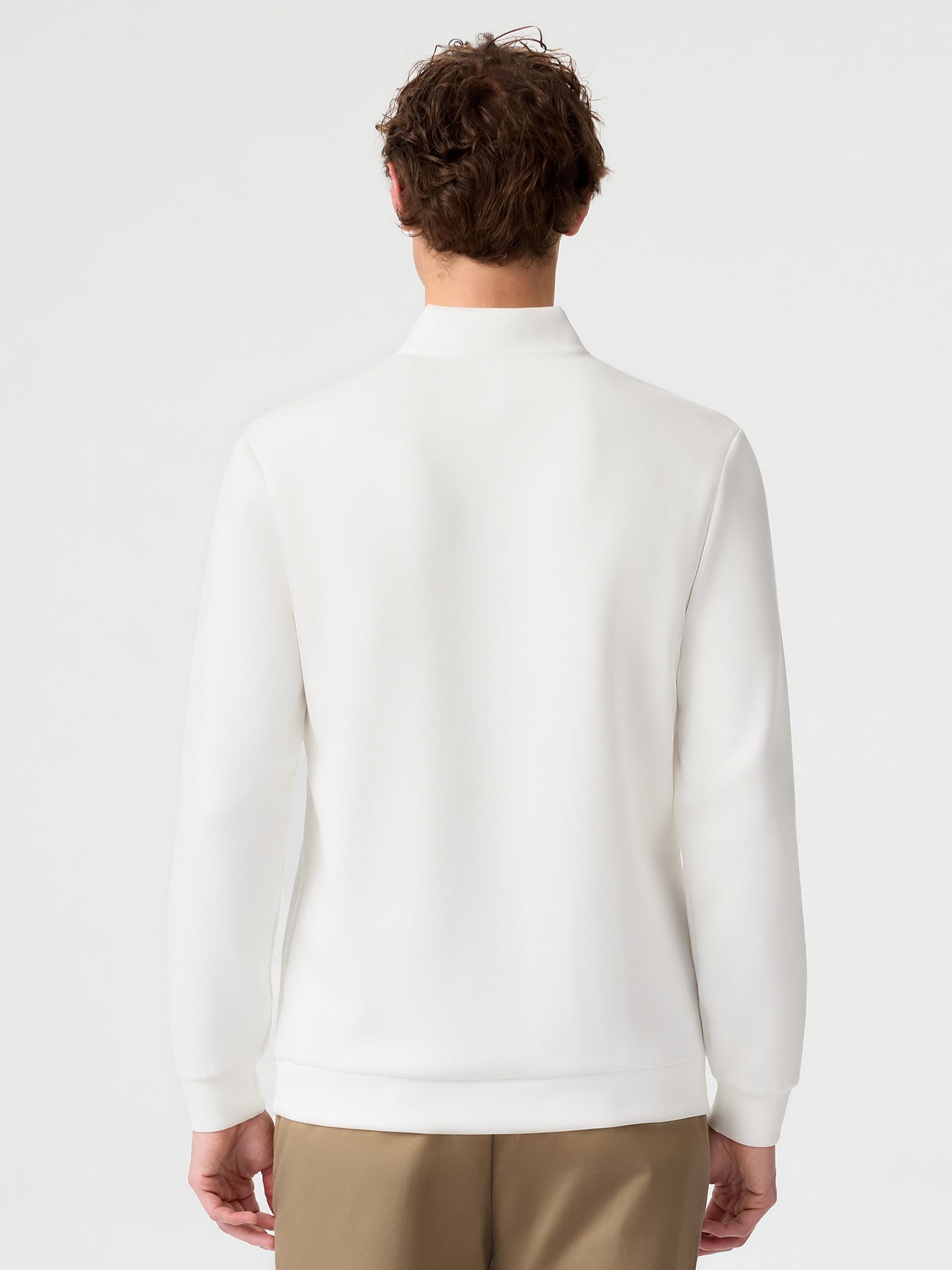 Modal Blend Half-Zip Mock Neck Long Sleeve Tee