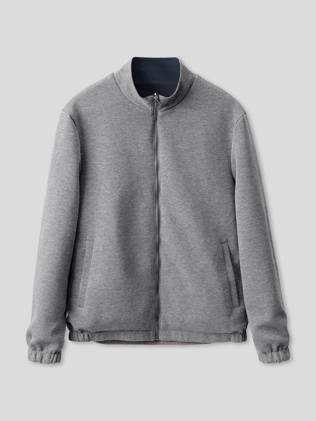 Reversible Windproof Half High Collar Zip Jacket