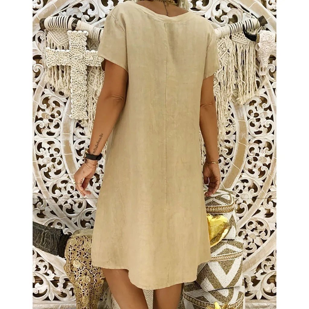 Beatrice | Women's V-Neck Short Sleeve Mini Dress