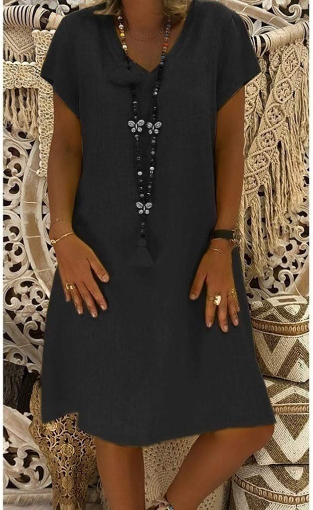 Beatrice | Women's V-Neck Short Sleeve Mini Dress