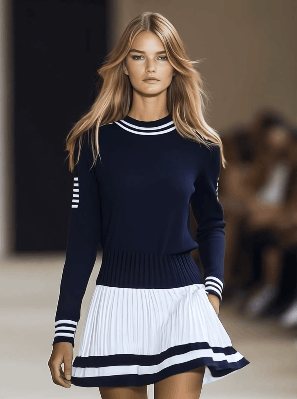 Calypso | Women's Striped Round Neck Mini Dress