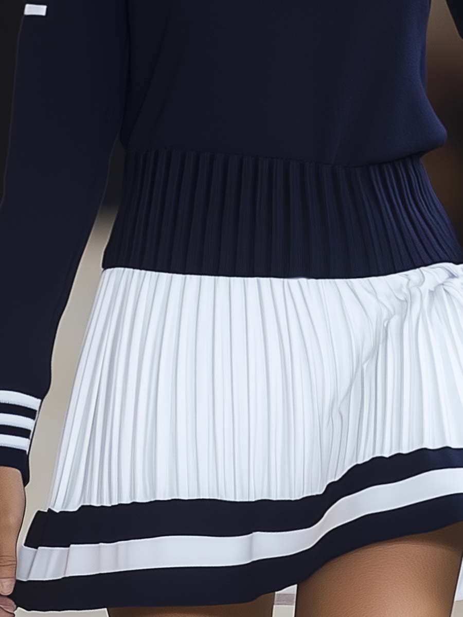 Calypso | Women's Striped Round Neck Mini Dress