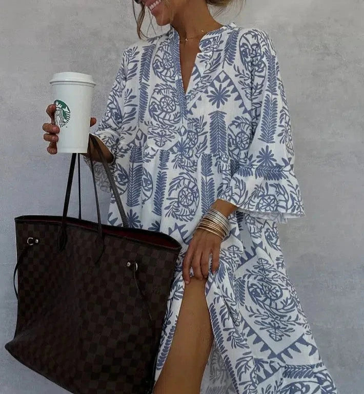 Dahlia | Women's Patterned Long Sleeve Mini Dress