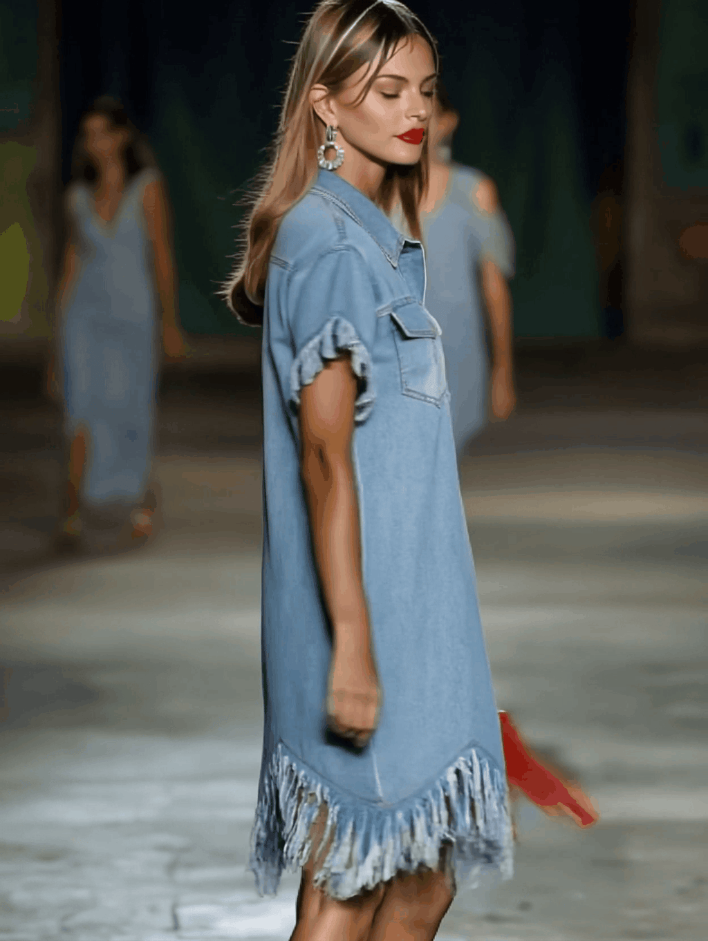 Marisol | Women's Collared Fringe Mini Dress