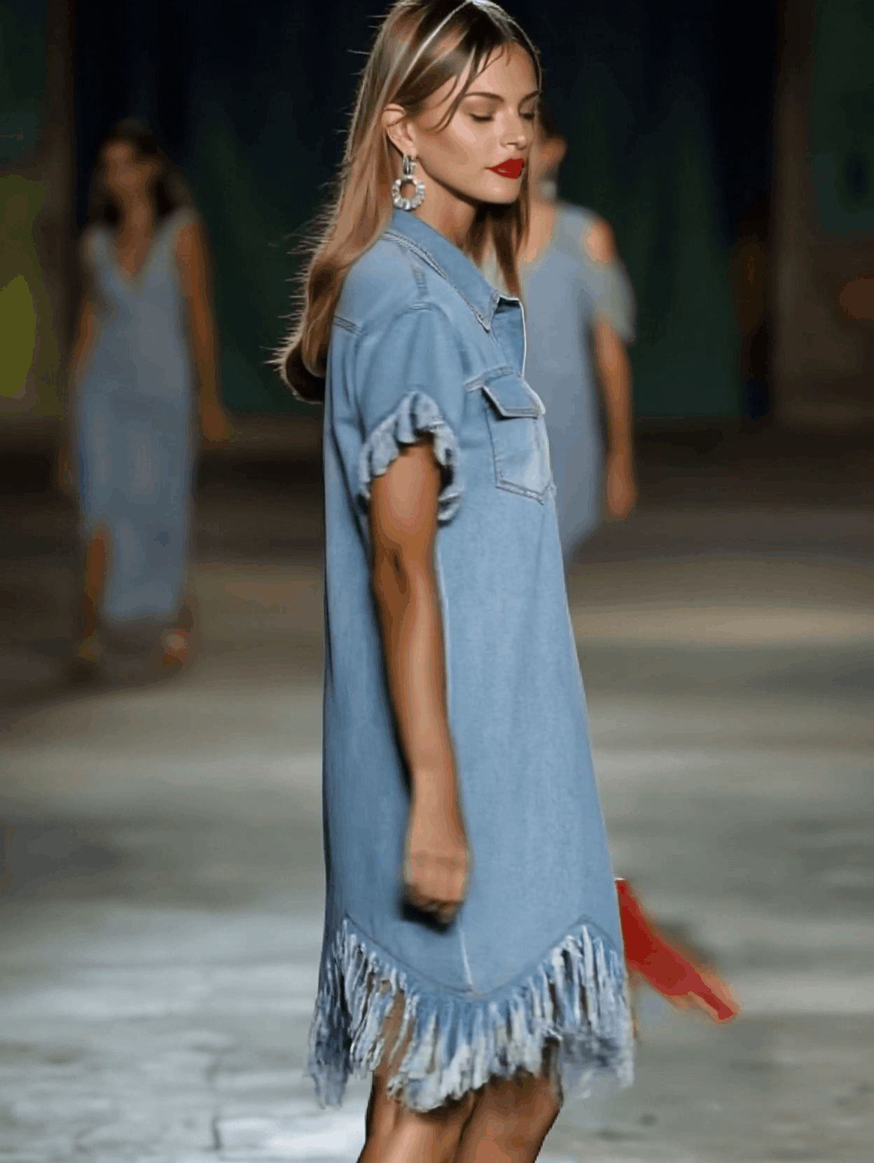 Marisol | Women's Collared Fringe Mini Dress