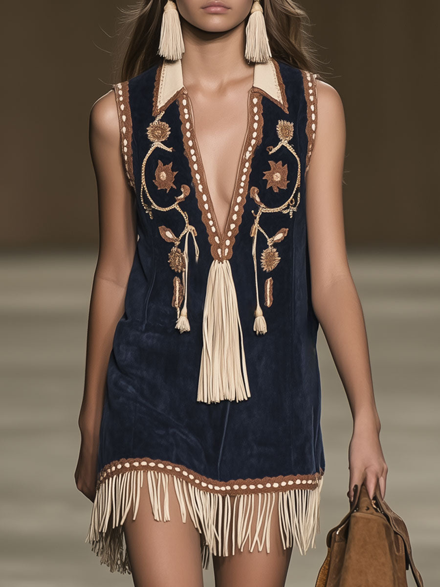 Raven | Women's Embroidered Bohemian Mini Dress