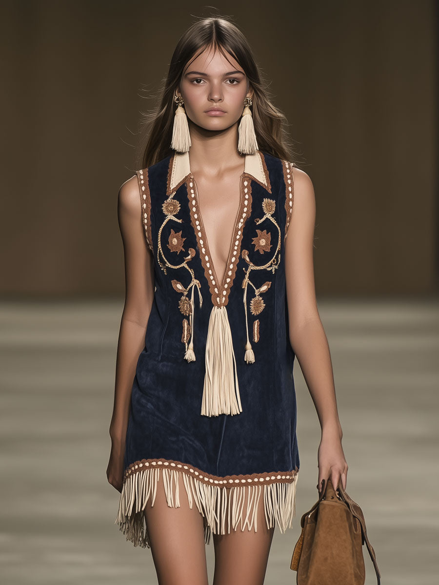 Raven | Women's Embroidered Bohemian Mini Dress