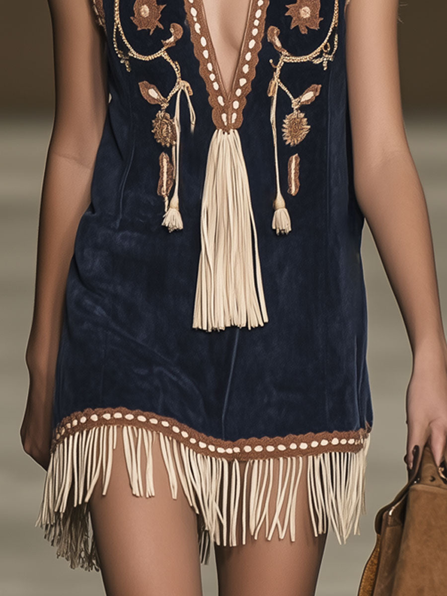 Raven | Women's Embroidered Bohemian Mini Dress